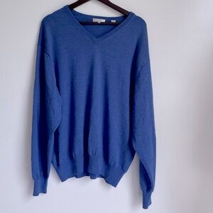 Peter Millar Men V‎ Neck Pullover Lightweight Sweater XXL extra fine Merino wool
